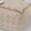 CHANEL New Travel Line MM Tote Bag Canvas Beige CC Auth 118797-15