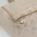 CHANEL New Travel Line MM Tote Bag Canvas Beige CC Auth 118797-16