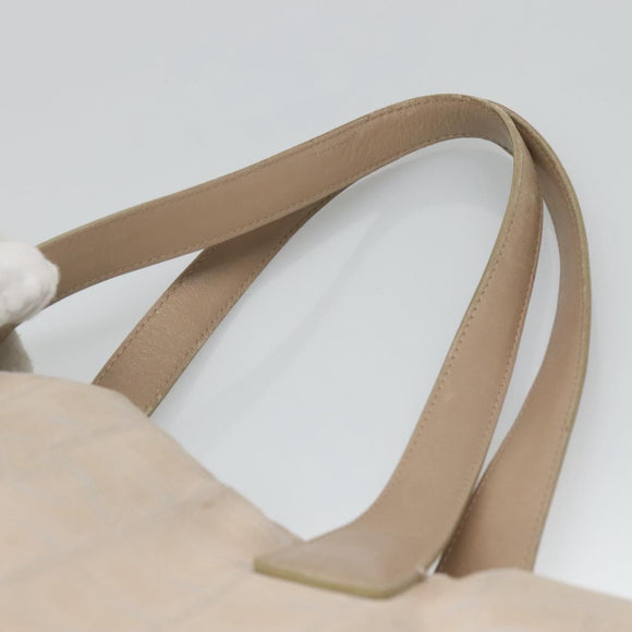 CHANEL New Travel Line MM Tote Bag Canvas Beige CC Auth 118797
