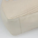 BALLY Quilted Tote Bag Leather White Gold Auth 118799-11