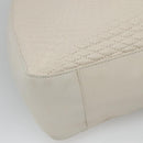 BALLY Quilted Tote Bag Leather White Gold Auth 118799-13
