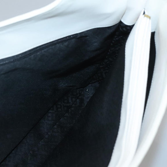 BALLY Quilted Tote Bag Leather White Gold Auth 118799