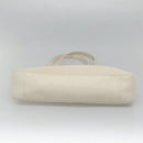 BALLY Quilted Tote Bag Leather White Gold Auth 118799-9