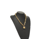LOUIS VUITTON Necklace LV Edge Chain Cadena GP Necklace Gold MP2993 Auth 118806-1