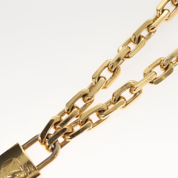 LOUIS VUITTON Necklace LV Edge Chain Cadena GP Necklace Gold MP2993 Auth 118806