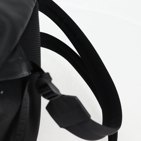 VERSACE Backpack Leather Black Gold Auth 118810M