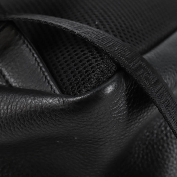 VERSACE Backpack Leather Black Gold Auth 118810M