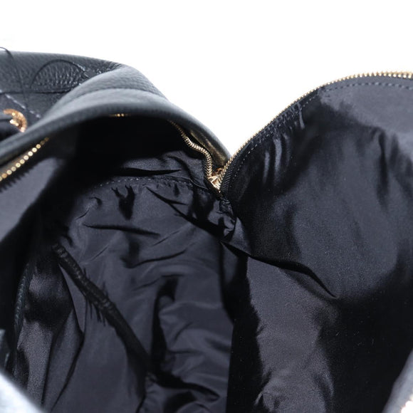 VERSACE Backpack Leather Black Gold Auth 118810M