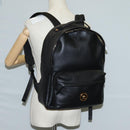 VERSACE Backpack Leather Black Gold Auth 118810M-26