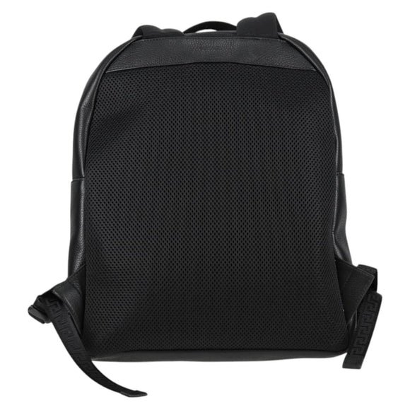 VERSACE Backpack Leather Black Gold Auth 118810M
