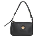 VERSACE Shoulder Bag Leather Black Gold Auth 118811A-1
