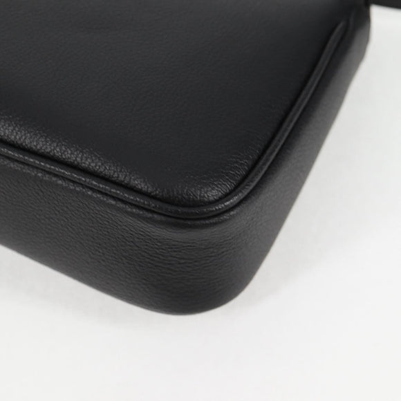 VERSACE Shoulder Bag Leather Black Gold Auth 118811A