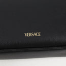 VERSACE Shoulder Bag Leather Black Gold Auth 118811A-18