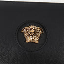 VERSACE Shoulder Bag Leather Black Gold Auth 118811A-19