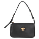 VERSACE Shoulder Bag Leather Black Gold Auth 118811A-13