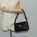 VERSACE Shoulder Bag Leather Black Gold Auth 118811A-23
