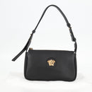 VERSACE Shoulder Bag Leather Black Gold Auth 118811A-12