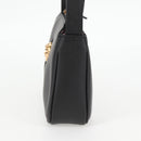 VERSACE Shoulder Bag Leather Black Gold Auth 118811A-3