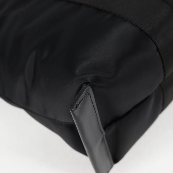 VERSACE Hand Bag Nylon 2way Black Gold Auth 118812A