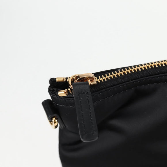 VERSACE Hand Bag Nylon 2way Black Gold Auth 118812A