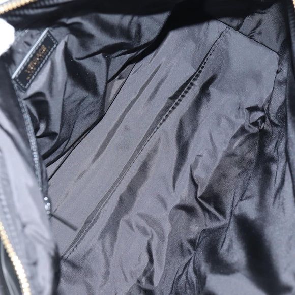 VERSACE Hand Bag Nylon 2way Black Gold Auth 118812A