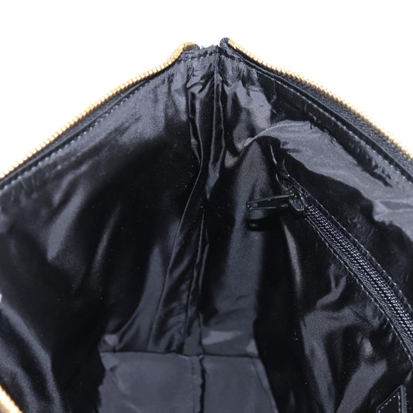 VERSACE Hand Bag Nylon 2way Black Gold Auth 118812A