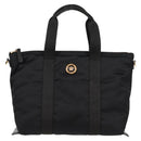 VERSACE Hand Bag Nylon 2way Black Gold Auth 118812A-13