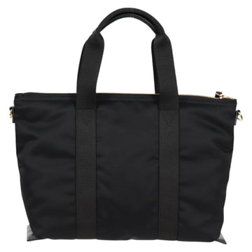 VERSACE Hand Bag Nylon 2way Black Gold Auth 118812A - 0