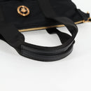 VERSACE Hand Bag Nylon 2way Black Gold Auth 118812A-7