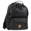 VERSACE Backpack Leather Black Gold Auth 118813M-1
