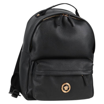 VERSACE Backpack Leather Black Gold Auth 118813M