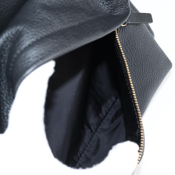 VERSACE Backpack Leather Black Gold Auth 118813M