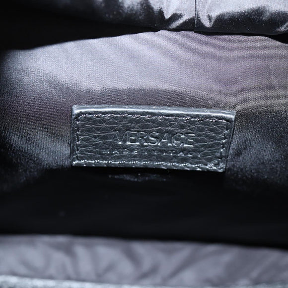 VERSACE Backpack Leather Black Gold Auth 118813M