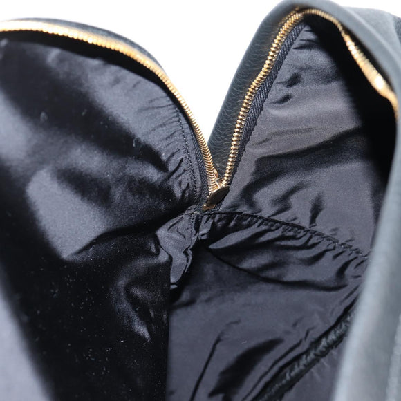 VERSACE Backpack Leather Black Gold Auth 118813M