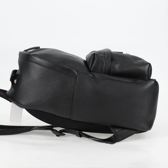 VERSACE Backpack Leather Black Gold Auth 118813M