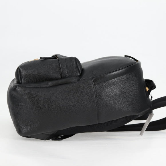 VERSACE Backpack Leather Black Gold Auth 118813M