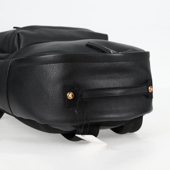 VERSACE Backpack Leather Black Gold Auth 118813M