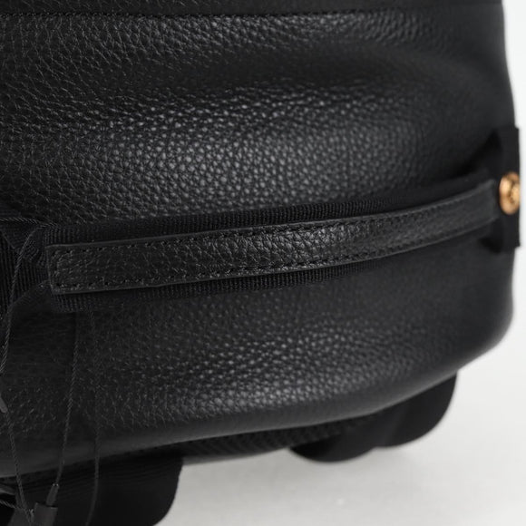 VERSACE Backpack Leather Black Gold Auth 118813M