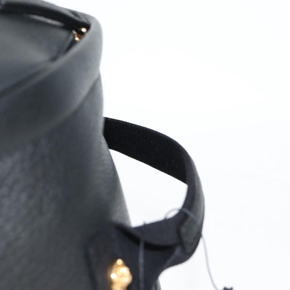 VERSACE Backpack Leather Black Gold Auth 118813M