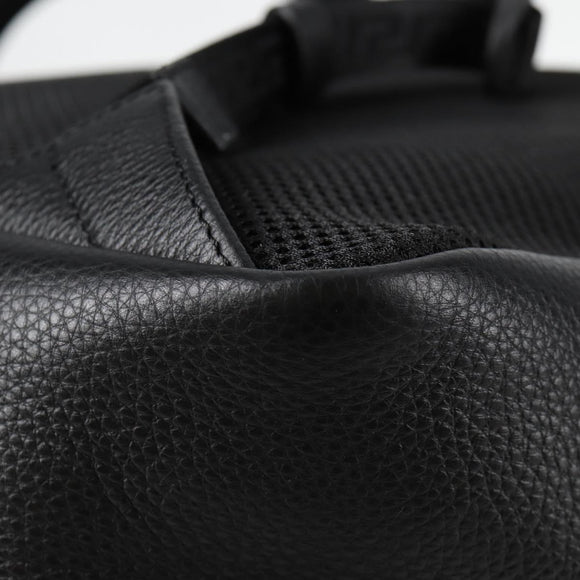 VERSACE Backpack Leather Black Gold Auth 118814M