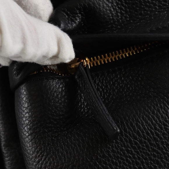 VERSACE Backpack Leather Black Gold Auth 118814M