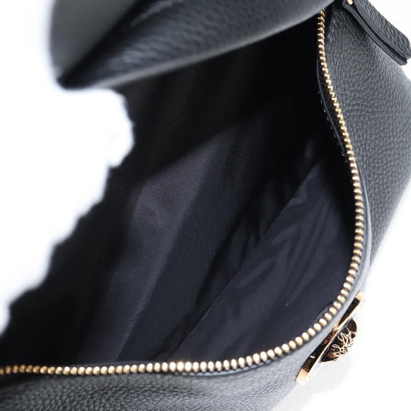 VERSACE Backpack Leather Black Gold Auth 118814M