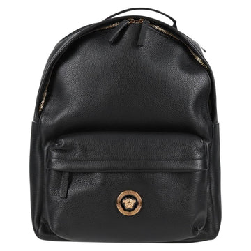 VERSACE Backpack Leather Black Gold Auth 118814M - 0
