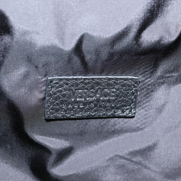 VERSACE Backpack Leather Black Gold Auth 118814M