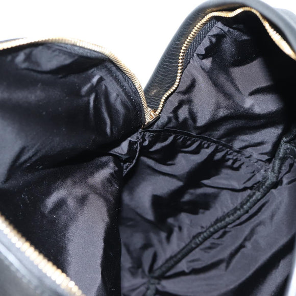 VERSACE Backpack Leather Black Gold Auth 118814M