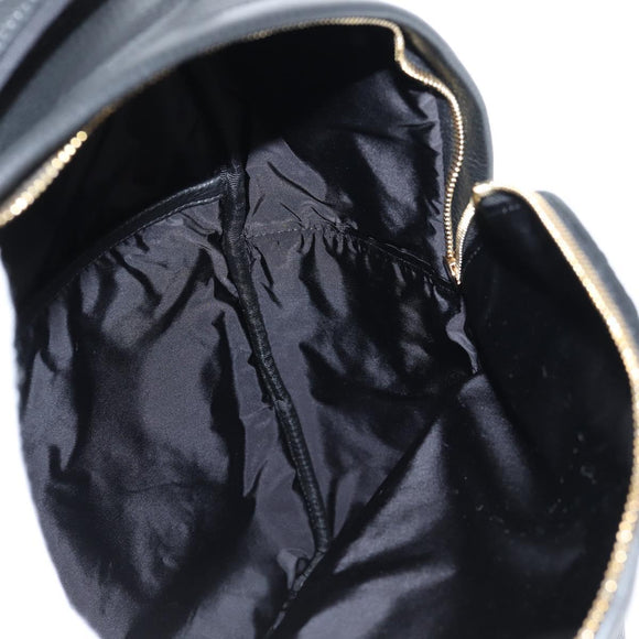 VERSACE Backpack Leather Black Gold Auth 118814M