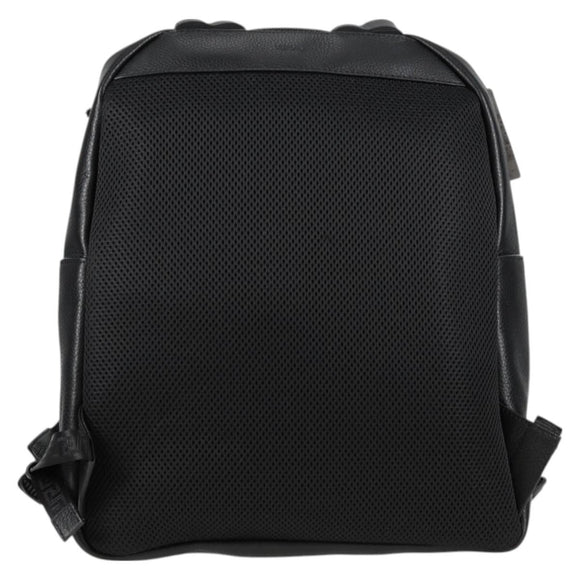 VERSACE Backpack Leather Black Gold Auth 118814M