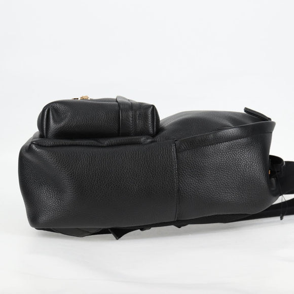 VERSACE Backpack Leather Black Gold Auth 118814M