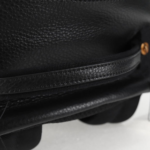 VERSACE Backpack Leather Black Gold Auth 118814M