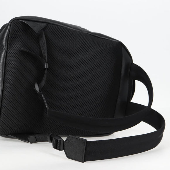 VERSACE Backpack Leather Black Gold Auth 118814M